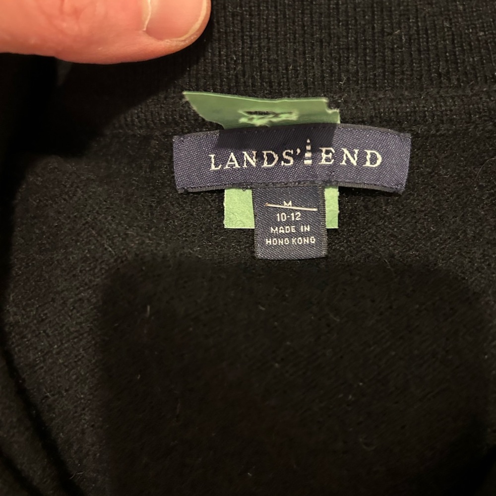 Black cashmere polo sweater (lands end) - Picture 2 of 2